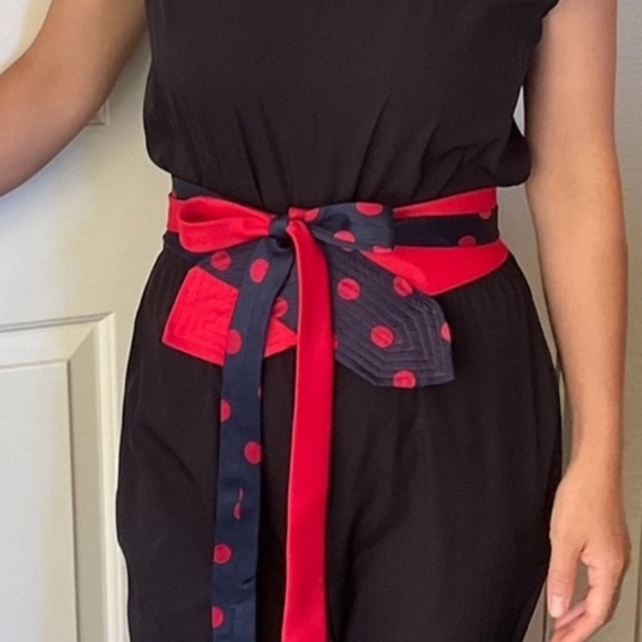 Gold Squares Hand Crafted Obi belt upcycled silk ties cummerbund Cinch OS - Picture 9 of 16